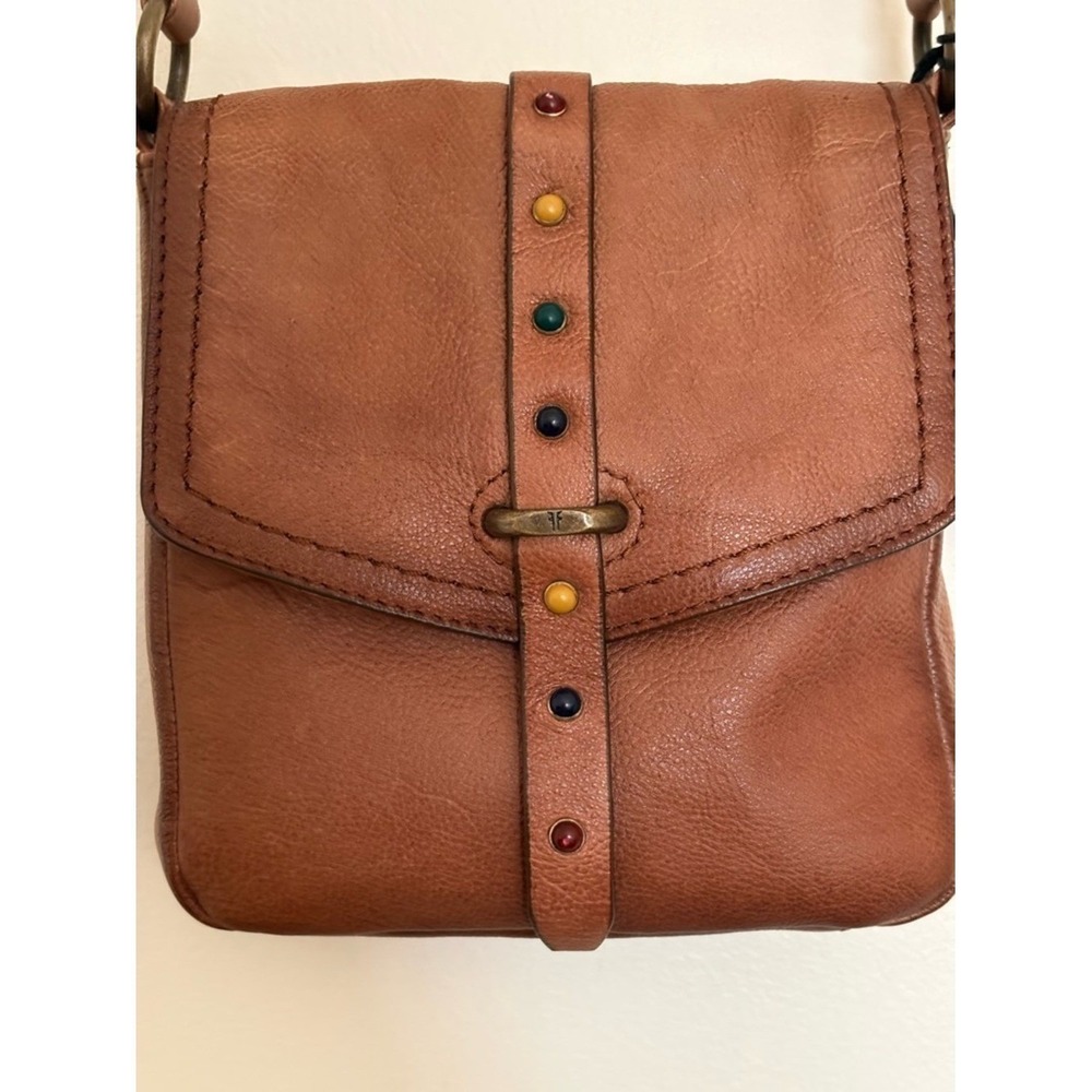 NWT Frye Brown Studded Leather Crossbody Bag